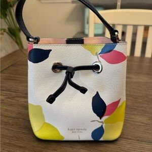 Kate Spade White and Multicolor Leaf Mini Bag
